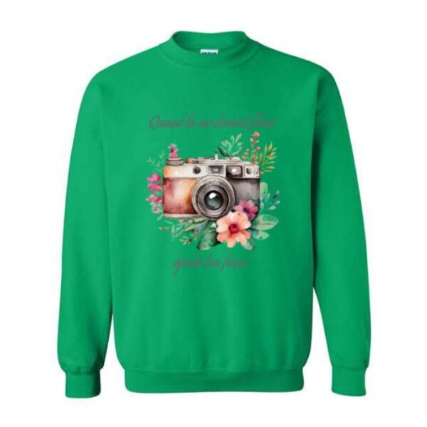 Crewneck Quand la vie devient floue Vert Irlandais L